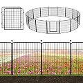 Decorative Garden Metal Fence 36ft(L)×32in(H) 16 Panels Wire Rustproof Folding Animal Barrier Border Heavy Duty Iron Landscape Edging Privacy Fencing Patio Flower Bed for Yard Dog Outdoor Fences