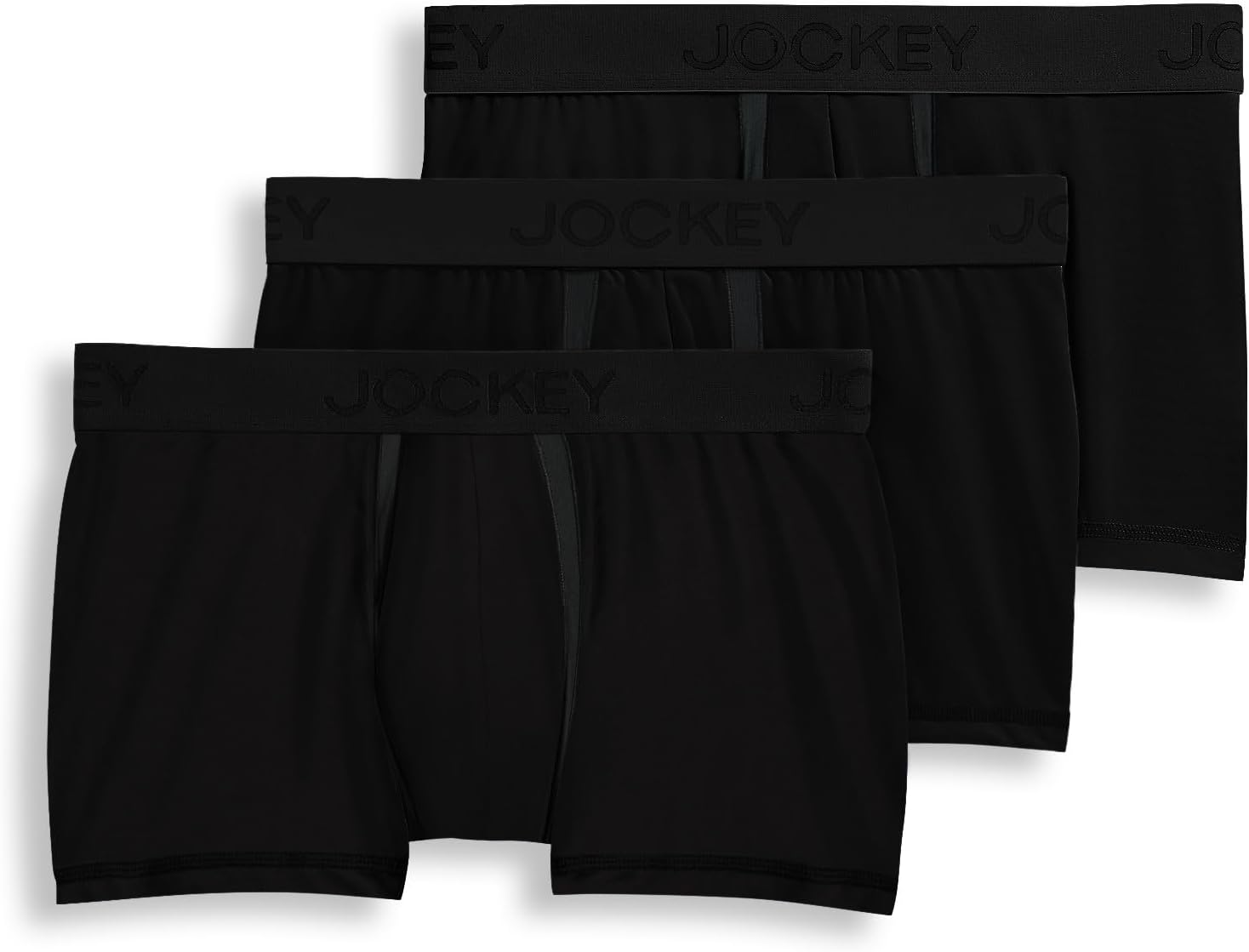Jockey Men's Underwear Chafe Proof Pouch Cotton Stretch 3" Trunk - 3 Pack