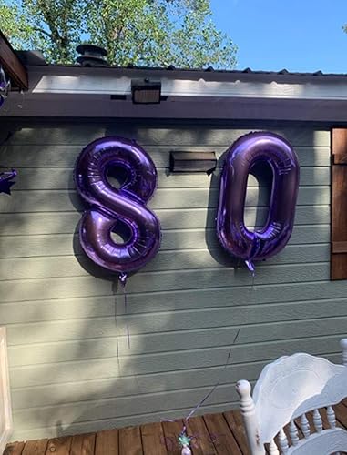 Miniatura 5 de Pupple - Globo grande de 40 pulgadas, números 0, para fiesta de cumpleaños, boda, helio, papel de aluminio de Mylar