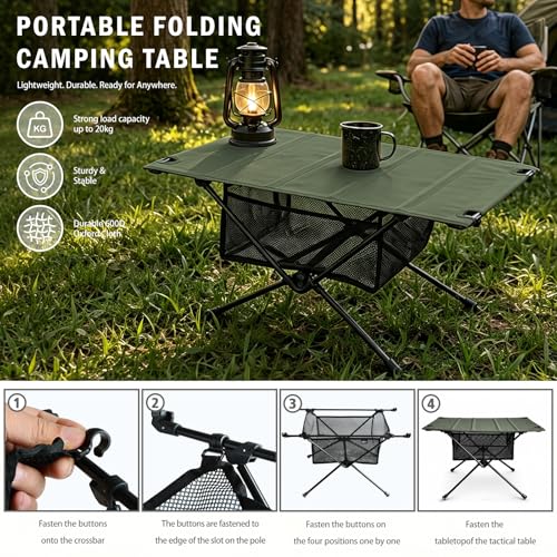 Table de camping pliable en aluminium réglable avec son sac - 5