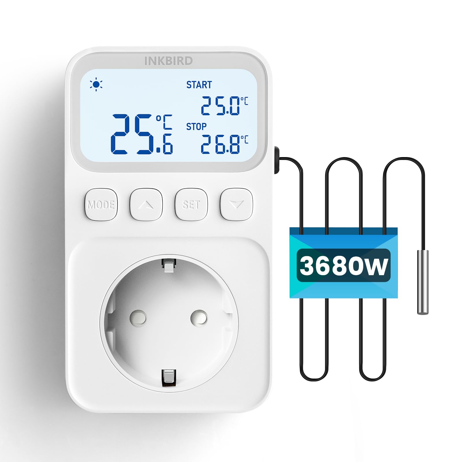 Inkbird C226T Termostato enchufable, Controlador de Temperatura Programable para Calefacción Refrigeración con Control de Tiempo, Función de Alarma y Memoria, Adecuado para Reptiles, Fermentación,