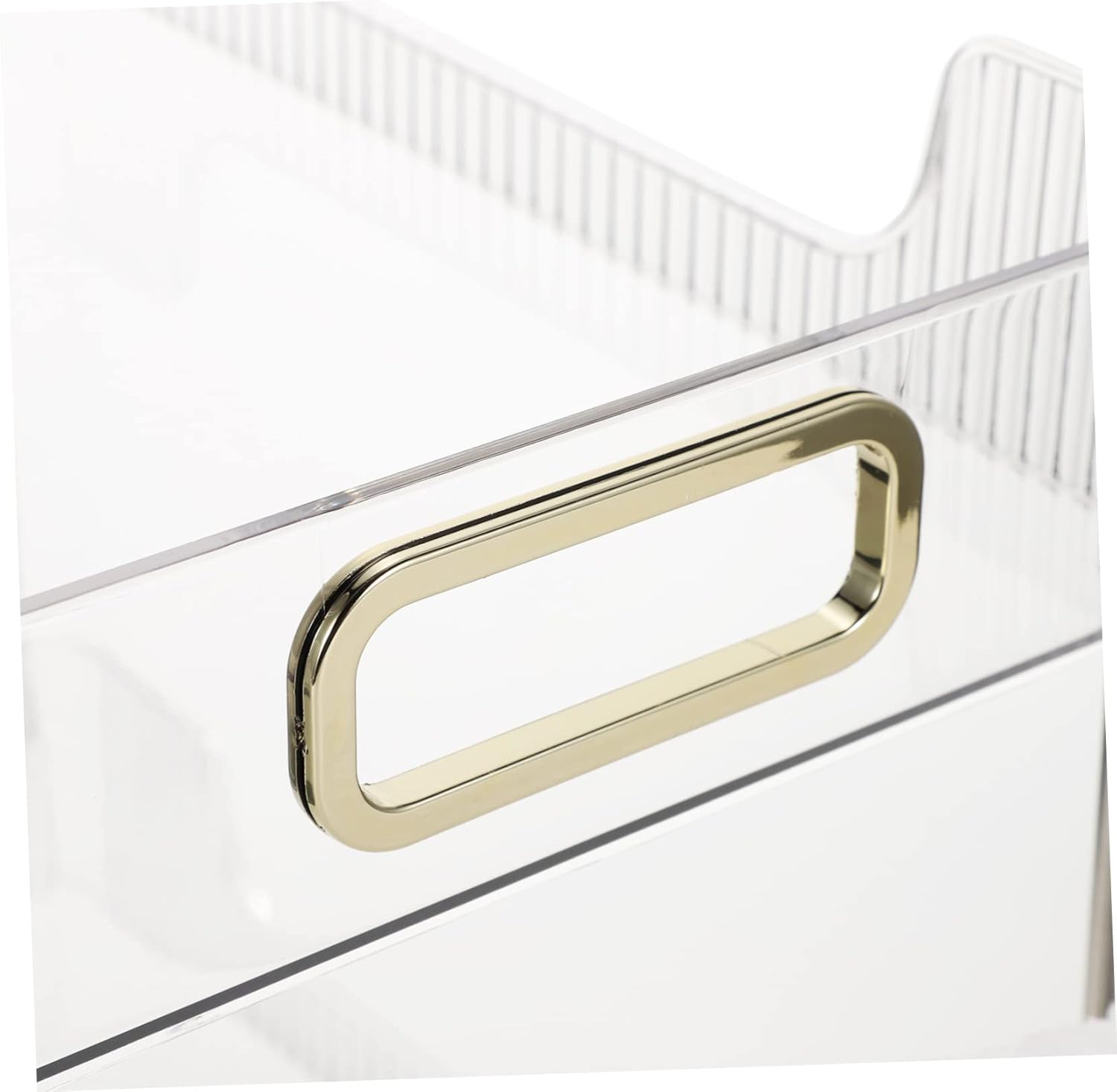 PRETYZOOM Transparent Bathroom Vanity Organizer Dual Layer Storage Shelf for Cosmetics Toiletries Pet for Countertop Dresser Organization