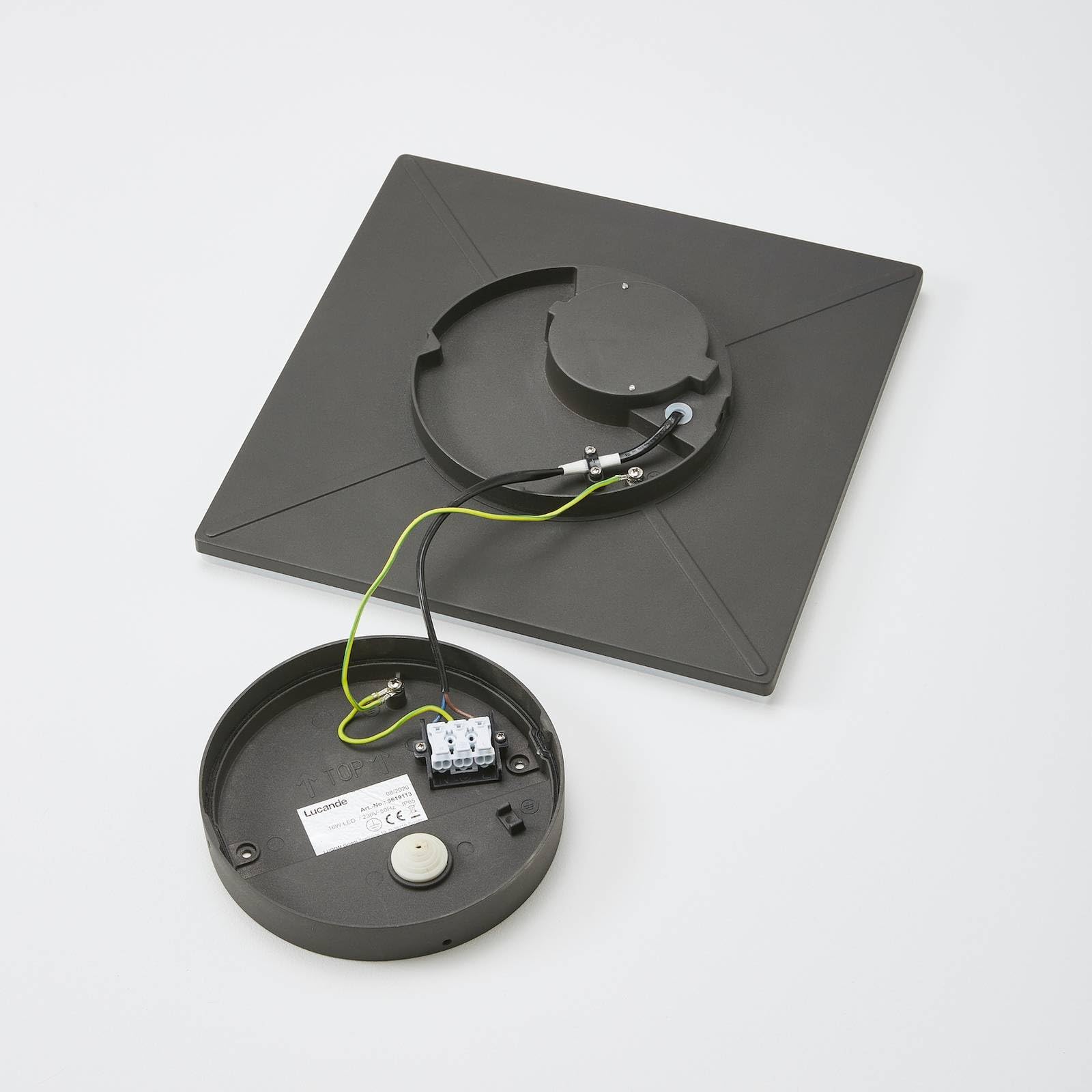 LED Plafonnier extérieur Henni (Moderne) en Gris (1 lampe,à), Luminaire d’extérieur pour le jardin la terrasse balcon & maison plafonnier
