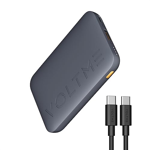 VOLTME Mini cargador portátil, cargador USB C de 10000 mAh, batería de carga ligera delgada de alta velocidad de 22.5 W, doble salida compatible con