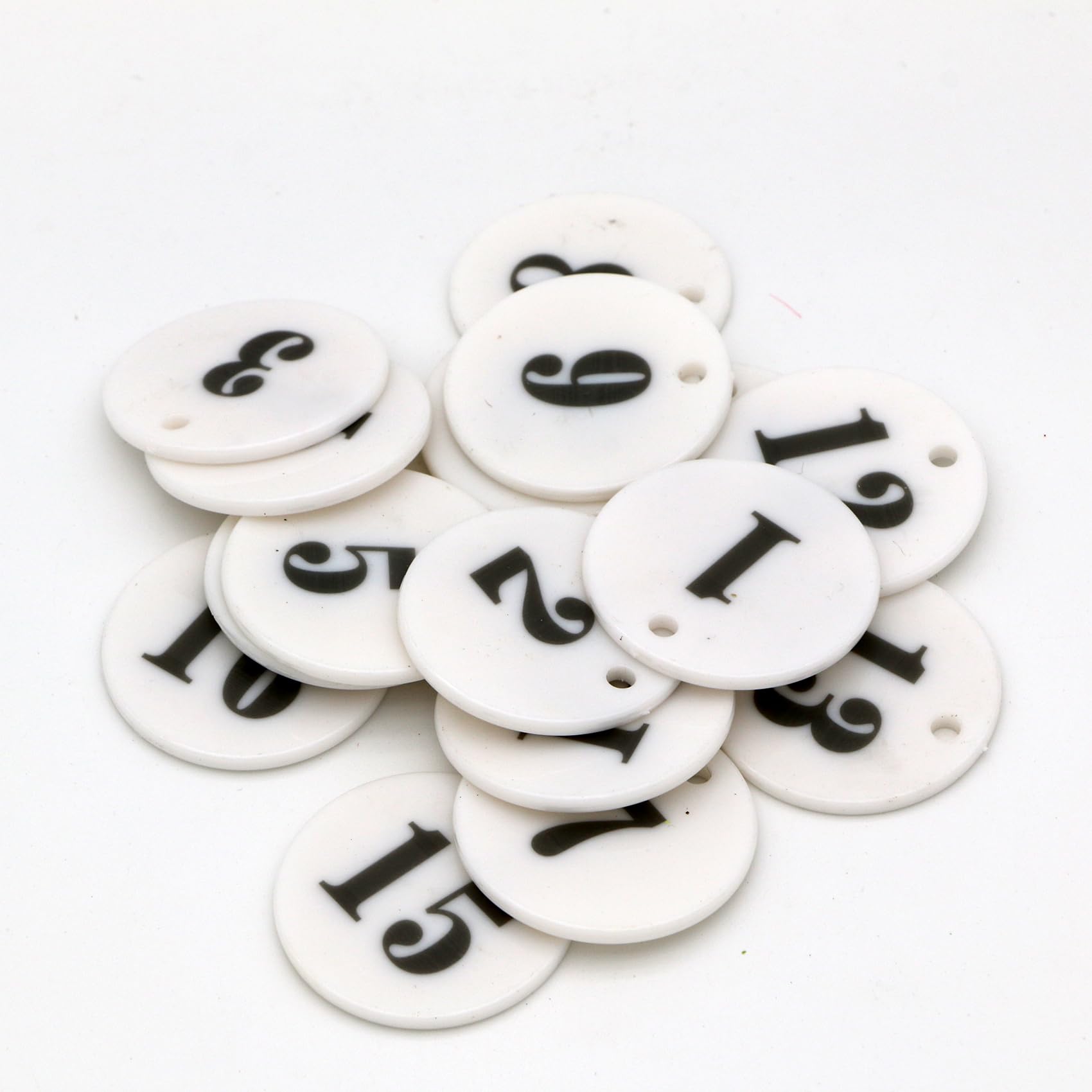 HAKITAROOM 1.4inch Ultraviolet Plastic Laser Round Number Tags ID Keychains for Dormitory Keys Markers for Lockers Pub Supermarket Hotel House Luggage