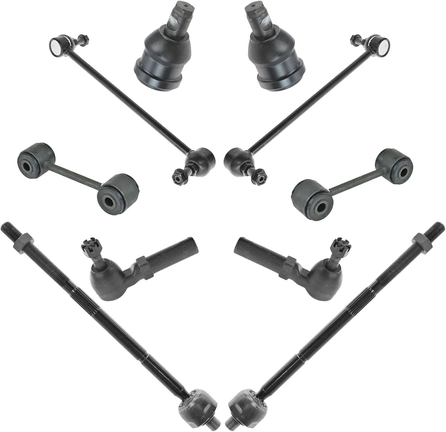 TRQ Front and Rear Steering & Suspension Kit Ball Joint Sway Bar Stabilizer Link Tie Rod Compatible with Chrysler Dodge Plymouth