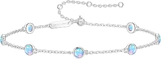 Women Bracelet Bracelet Sterling Silver Platinum Electroplated Silver Bracelet with Beautiful Opal Party Wedding Birthday Luxury Visual Gift Female