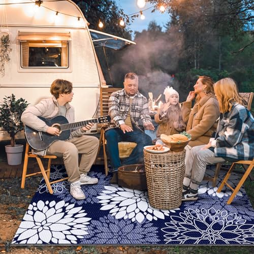 Tapete Exterior Impermeable de Plástico 4'x6' Azul miniatura 3