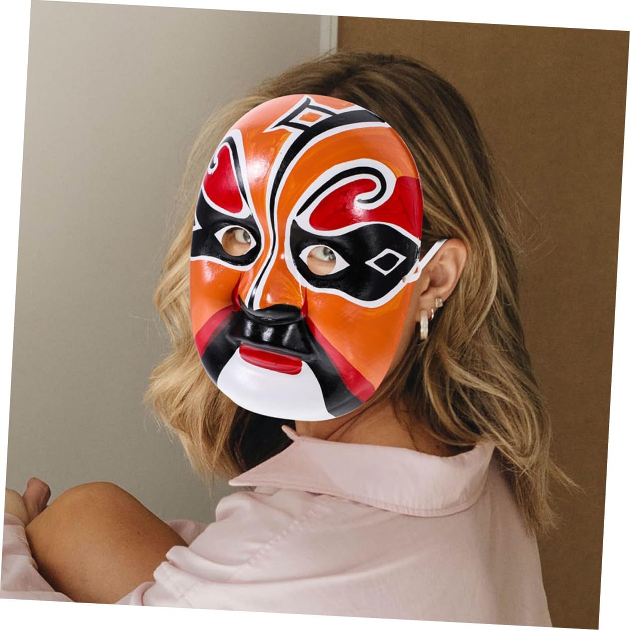 ULTECHNOVO 2pcs Chinese Traditional Mask Wall Decoration Decorative Plastic Cosplay Masks for Home Décor Traditional Chinese Prop for Parties and Celebrations