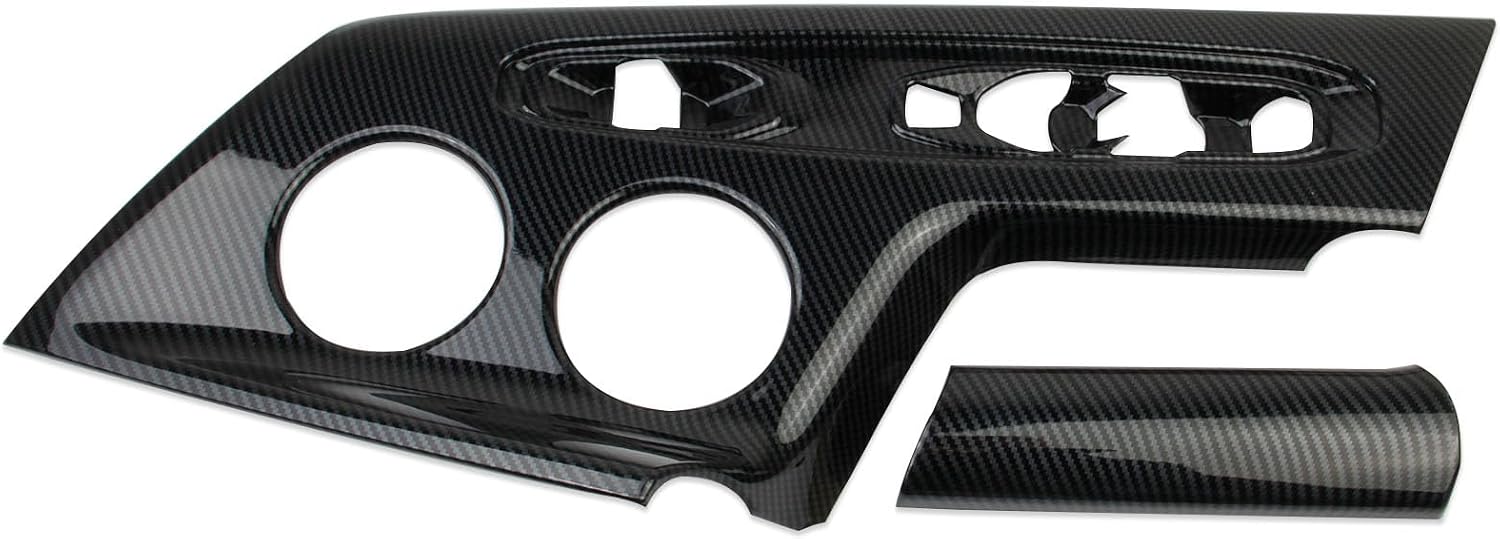 crosselec carbon fiber style center console gear shift panel cup holder cover trim accessoires for chevrolet corvette c8 2026 (full coverage, carbon fiber style, tmxc8) full coverage carbon fiber style tmxc8
