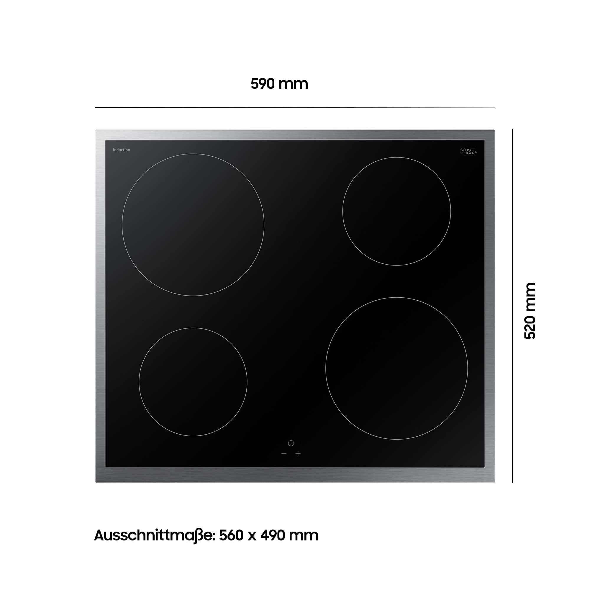 Samsung Herdset F-NB69R3301RS Ceranfeld Einbaubackofen 69ℓ versenkbare Knebel Glaskeramik Kochfläche