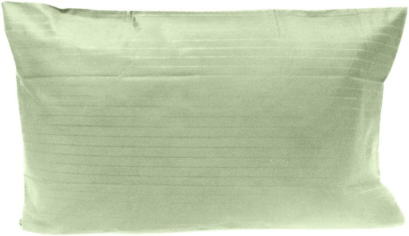 Alok International 500-110031 500 Thread Count Tuxedo Stripe Cotton Pillowcases, Standard, Celadon
