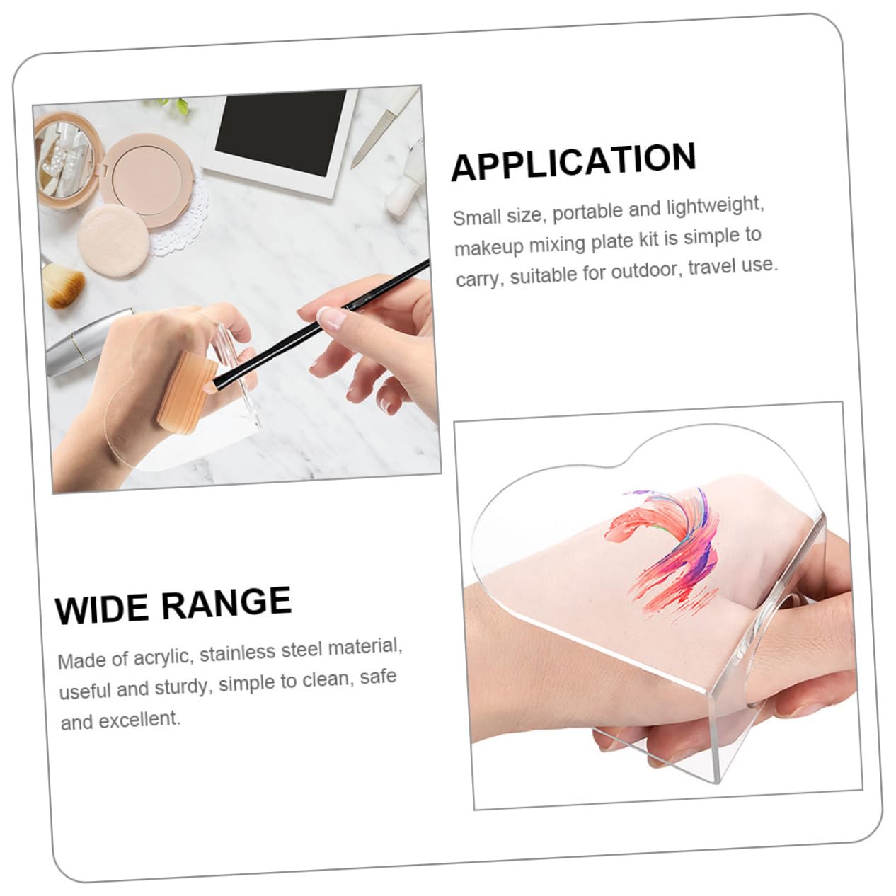 PLAFOPE Acrylic Foundation Mixing Palette with Metal Spatula for Nail Art Makeup