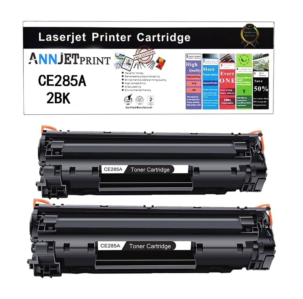 Compatible Toner Cartridges Replacement for HP 85A CE285A for HP Laserjet Pro P1102w P1109w M1212nf M1217nfw MFP Printer(Black, 2-Pack)
