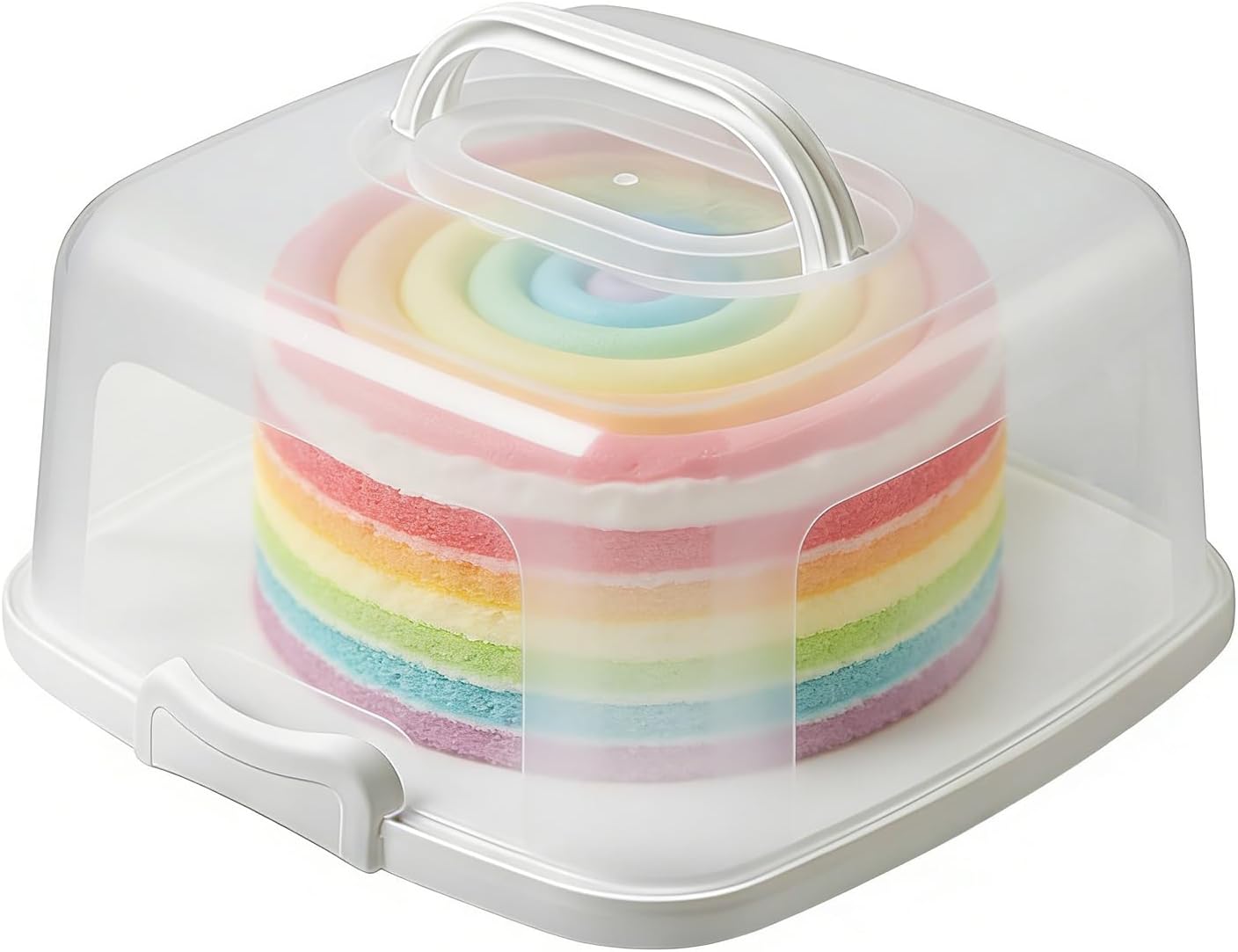 Cake Storage Container | Clear Reusable Food Keeper | Round Cake Carrier Transport Holder | for Pie Cupcake Dessert Muffin Pastry Bread Fruit Cookie Outdoor Home Kitchen