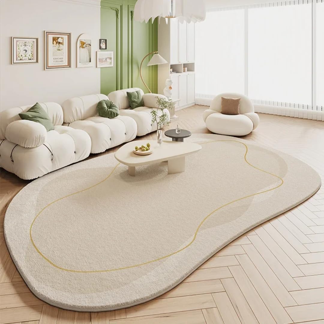 Tapis crème pour chambre 160x230 cm grand salon grand format