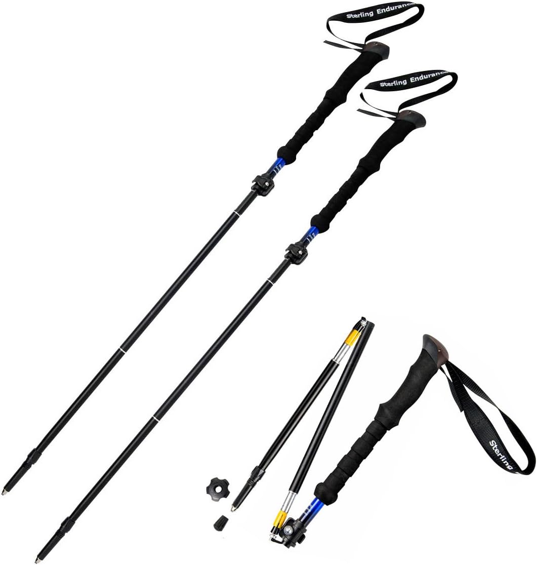 Short Person’s Trekking Poles/Collapsible to 13 1/2" / Hiking Poles/Walking Sticks (Buy 1 Pole or 2 Poles)