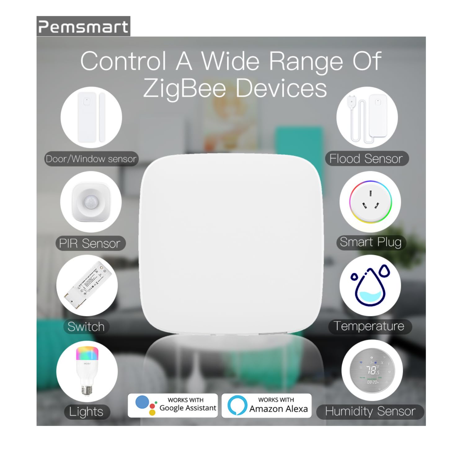 ZigBee Smart Gateway Hub WiFi 2,4 GHz, domotique intelligente pour tous les ZigBee 3.0, compatible avec l'application Tuya Smart Life Tuya, télécommande, prend en charge 50 appareils sans fil