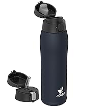 AORIN Borraccia Termica, Borraccia in Acciaio Inox 18, 8, 950ml Borraccia Bambini, Bottiglia Termica Senza BPA e Perdite, Thermos per Sport, Outdoor e Pendolarismo con 2 Coperchi