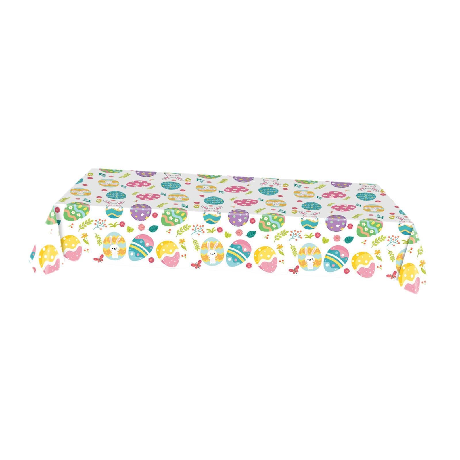 Easter Tablecloth Washable Spring Easters Table Cover for Office Home Picnic Colorful Eggs-image-22