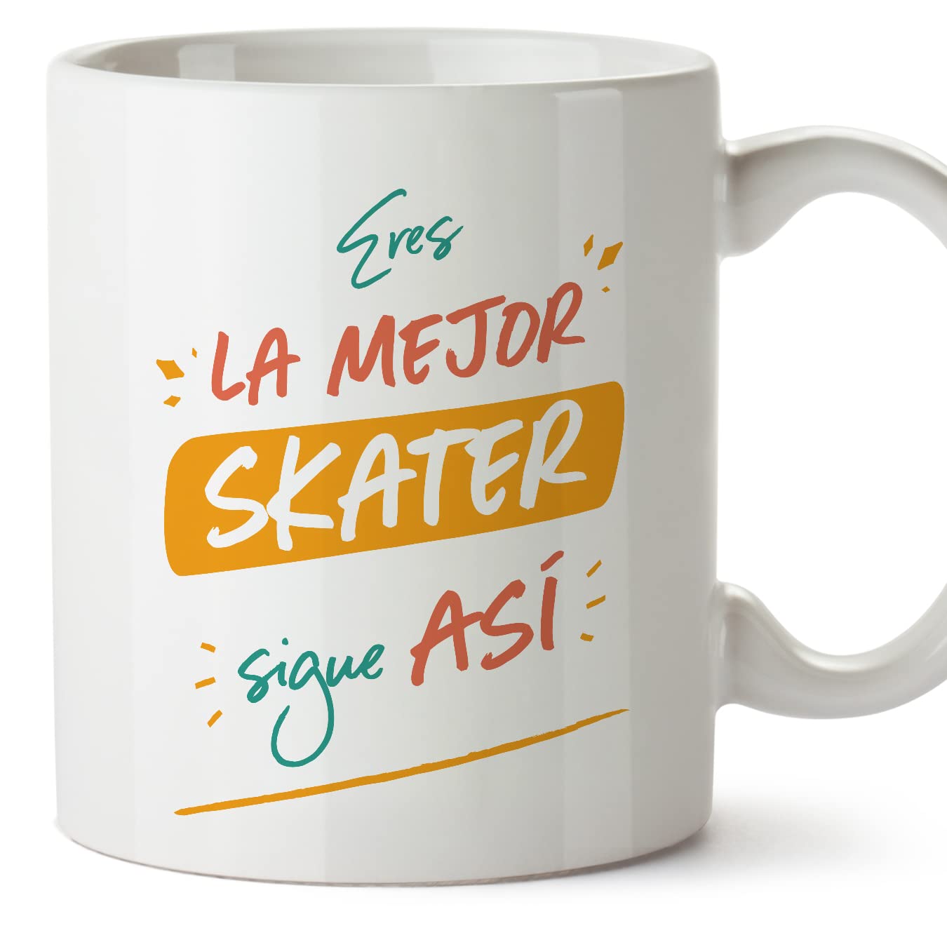 MUGFFINS Skater Woman Mug - in Spanish - Eres el Mejor sigue así! - Funny Gift for Colleagues - Ceramic 11oz Mug — image 1