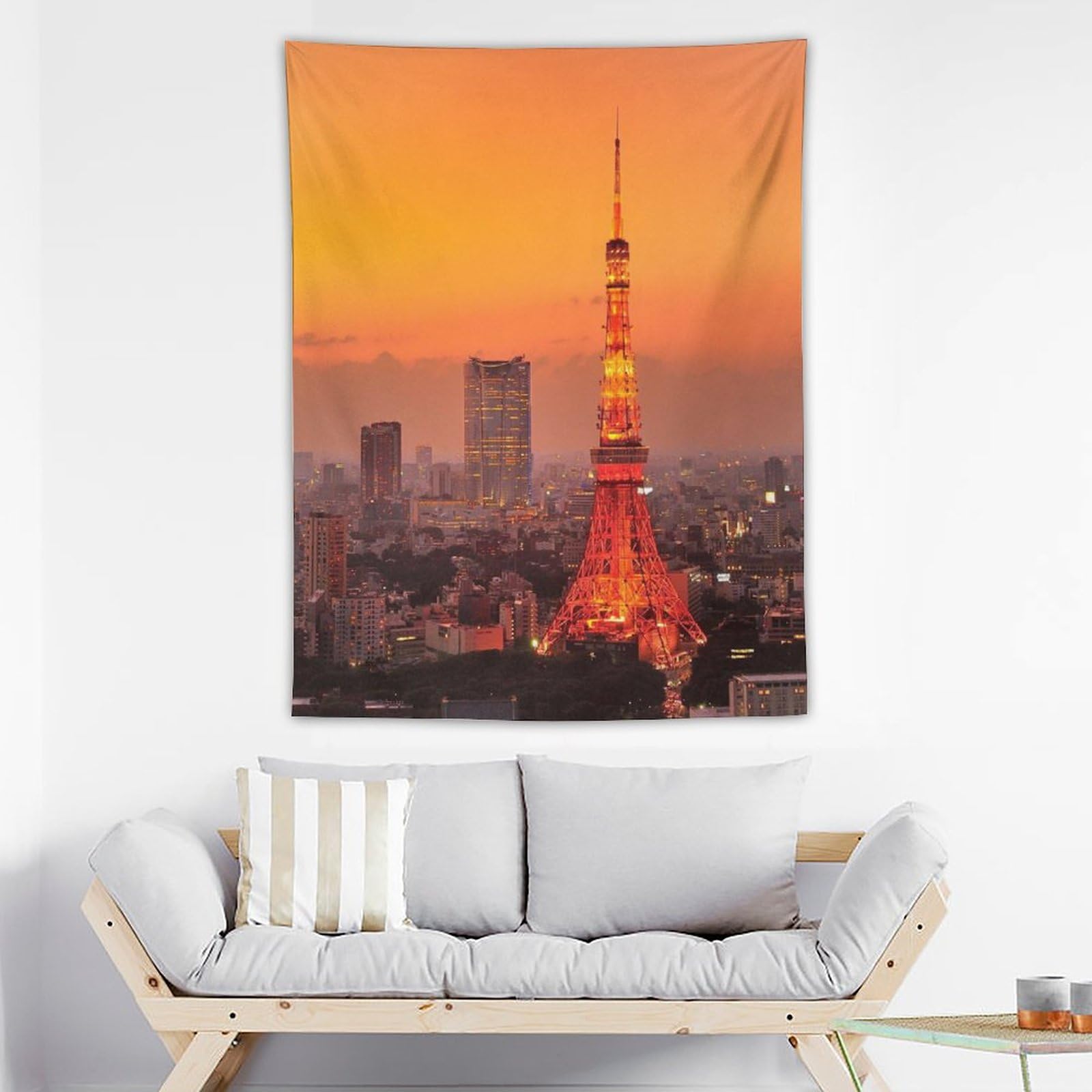 Amazon.co.jp: 東京タワー赤信号 インテリア タペストリー 日本の伝統
