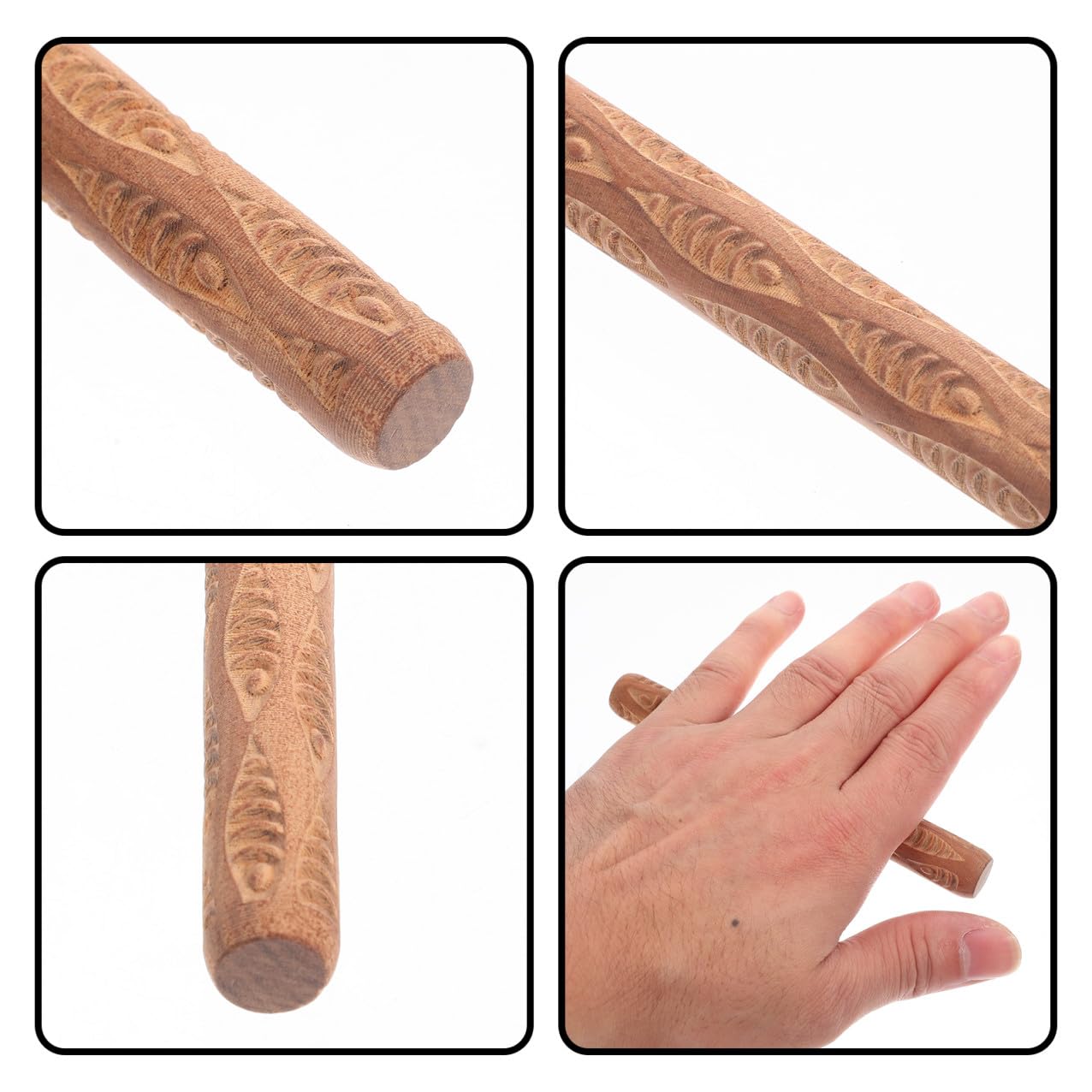 SHINEOFI 3pezzi per Argilla Legno con Texture Unica Strumento Multi-Funzionale per Creazioni Artigianali e Decorazioni su Pasta e Ceramica per Ragazzo Ragazza e Hobby Creativi