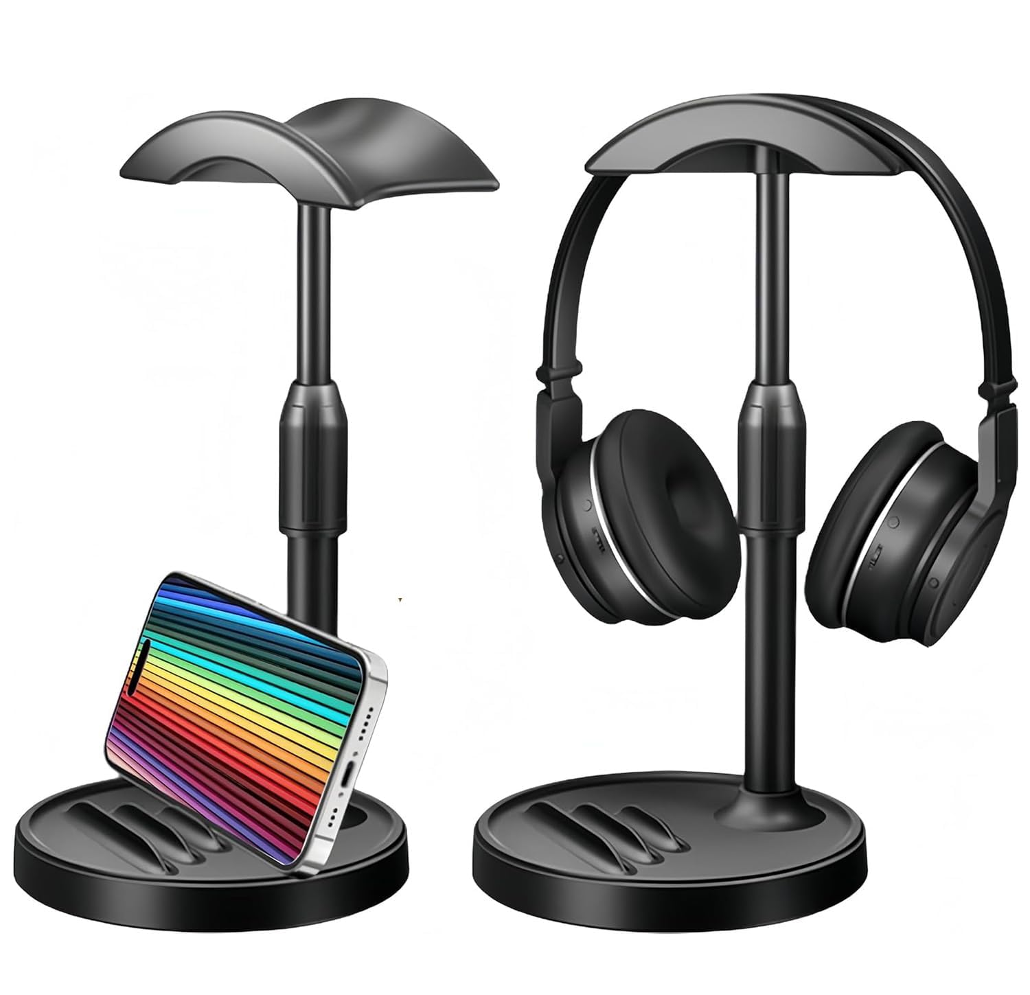 Geggal 2-in-1 Headphone Stand with Mobile Phone Holder | ABS Gaming Headset Stand for Desk | Universal Headphone Hanger for Over-Ear & On-Ear Headphones | Stable Base-image-31