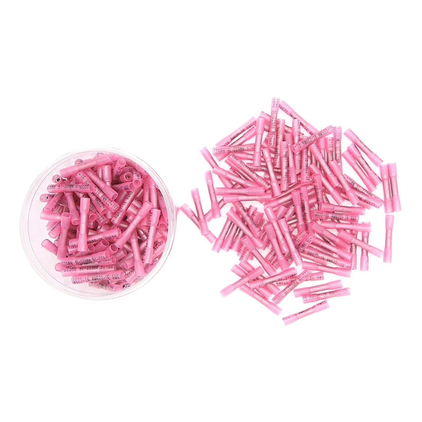 Paquete de 300 conectores termorretráctiles, terminales de engarzado, aislados, impermeables, conector de cable de empalme a tope sellado, 22-18 AWG