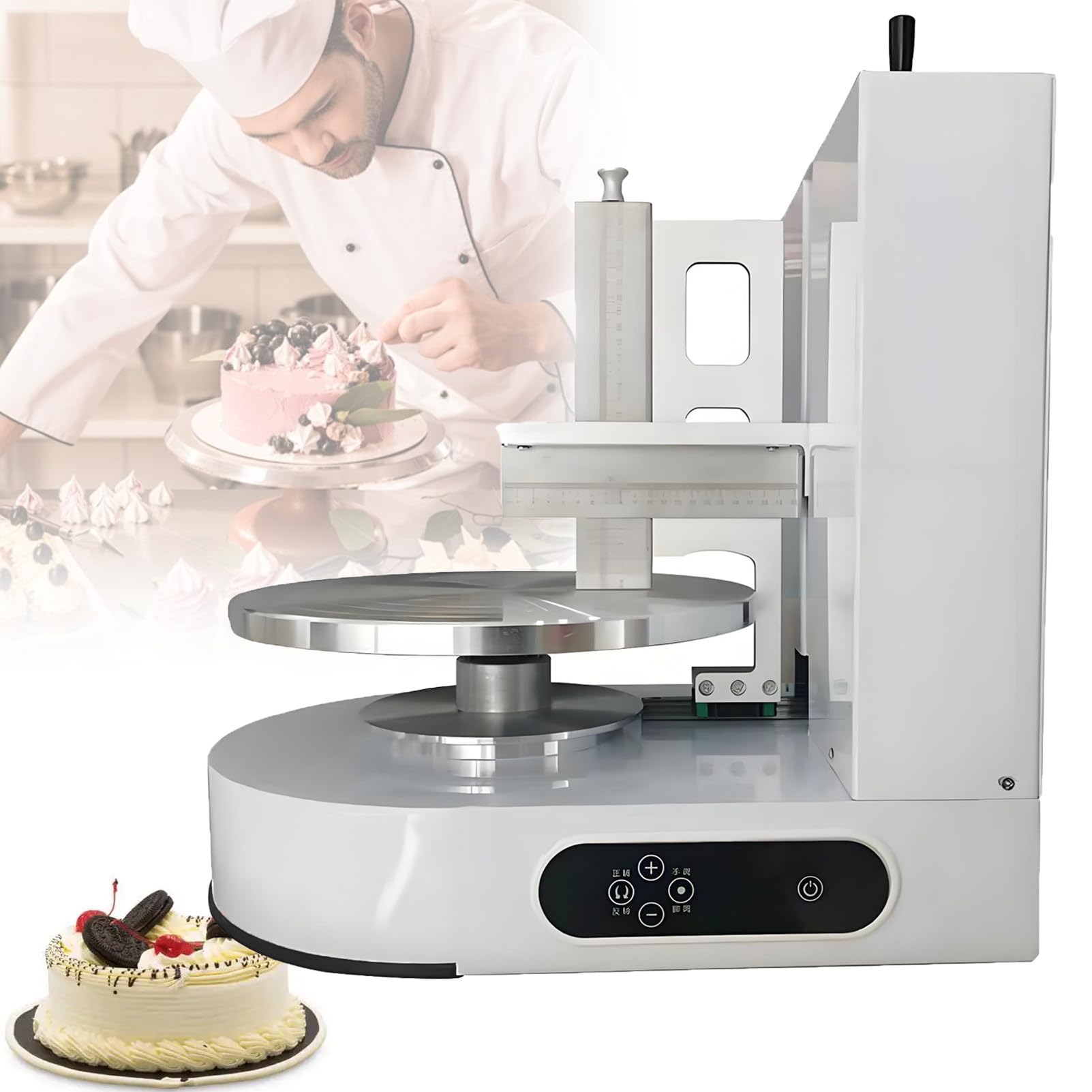 Automatische elektrische Maschine zum Auftragen von Tortencreme – für professionelles Torten-Finish und -Dekorieren – Drehzahl regulierbar (60–320 U/min). White