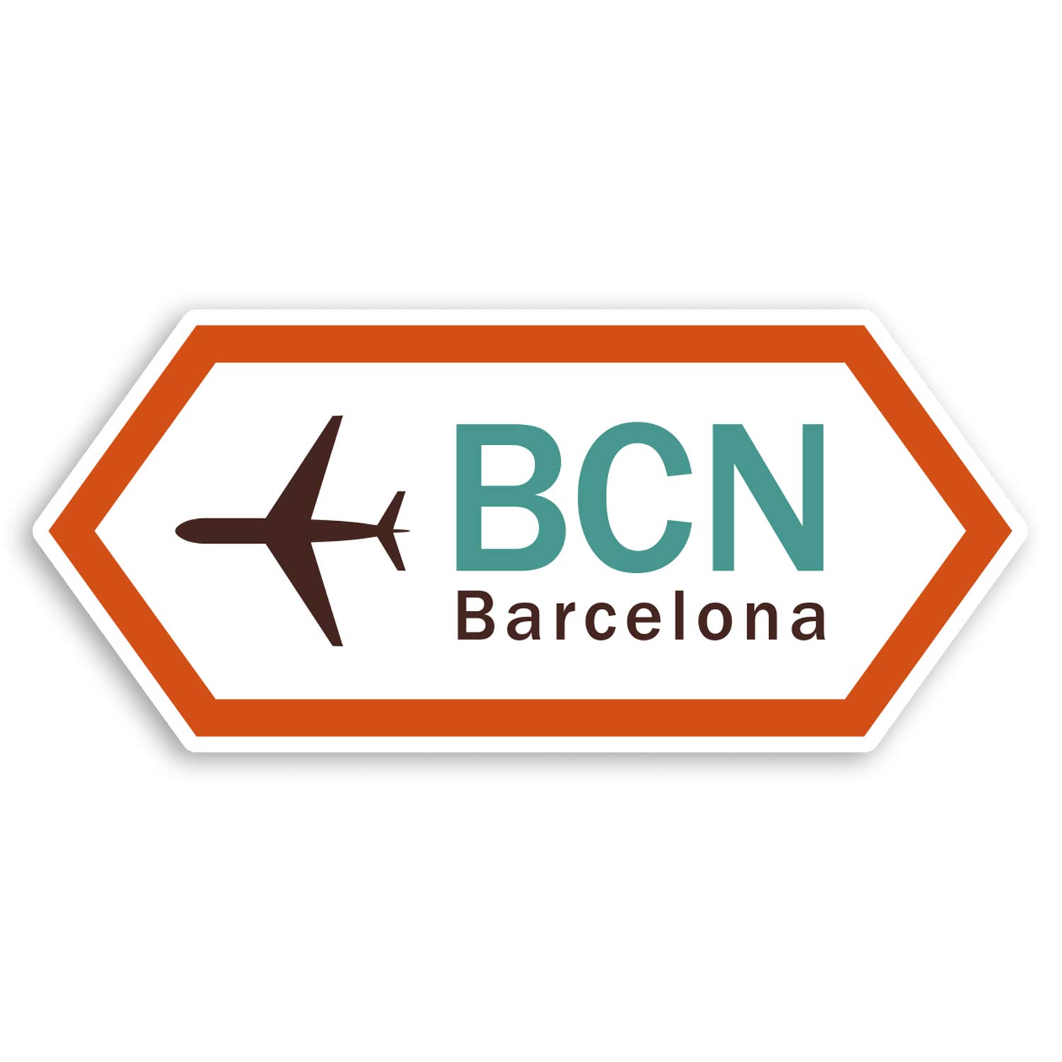Destination Vinyl Ltd Multi 2 X 10Cm Bcn Barcelona Airport Vinyl Stickers - Spain Luggage Sticker #31116 (10Cm Wide)