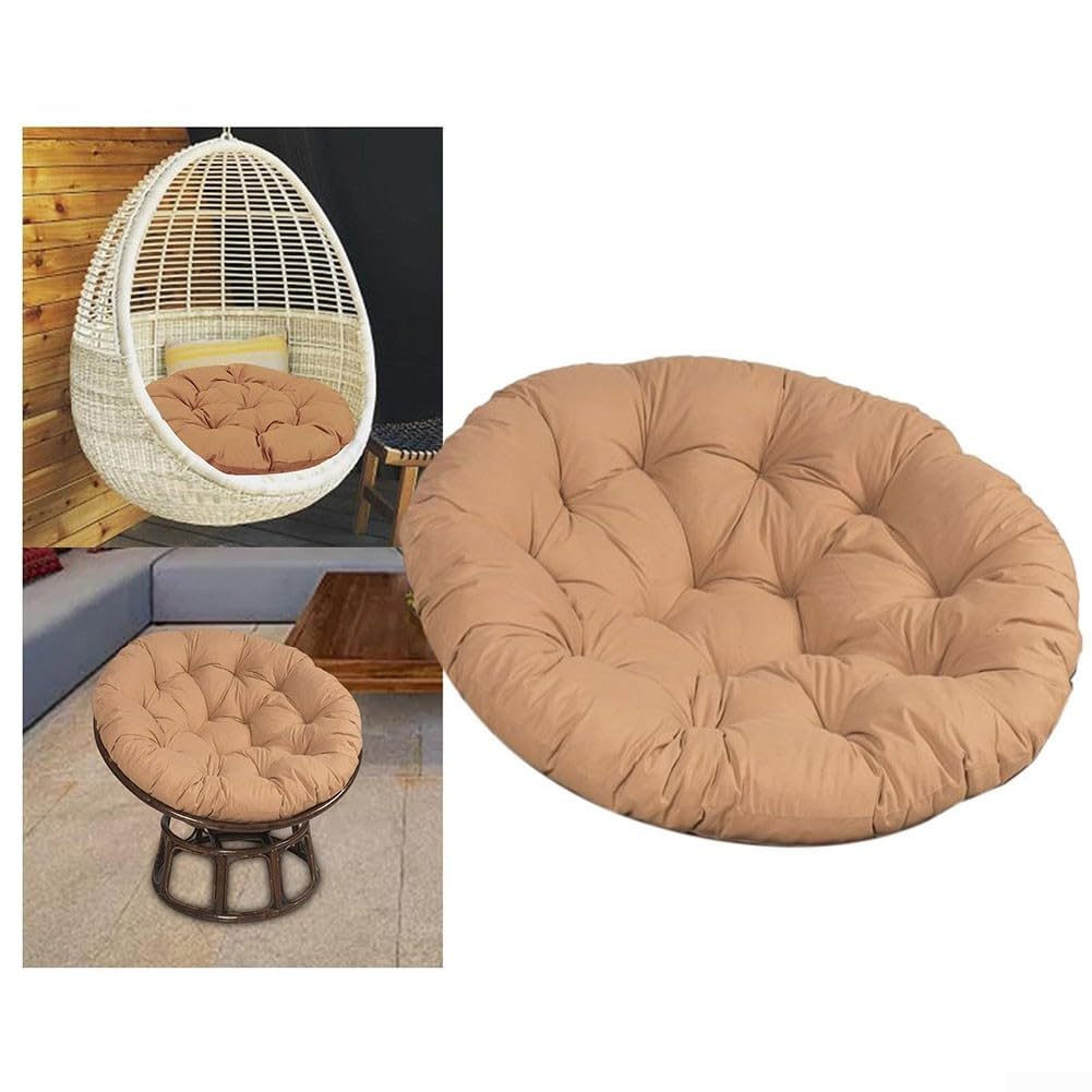 Cuscino rotondo per sedia sospesa, 60 x 60 cm, in poliestere e polipropilene, imbottito in cotone e cotone, ergonomico, per patio, sedia a dondolo, per interni ed esterni, traspirante