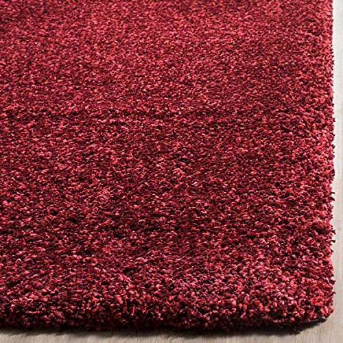 Image of CD Carpet Anti Slip Shaggy Fluffy Fur Rugs and Carpet for Living Room Bedroom Kids Room Plain Circle Carpets for Home with 2 Inch Thickness (Color Crimson Size 6x6 Feet Round)