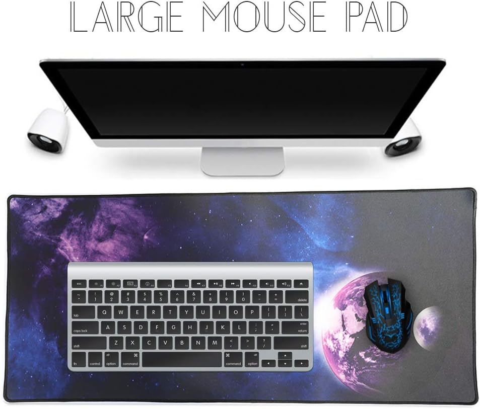 XXL Professional Large Mouse Pad & Computer Game Mouse Mat (35.4x15.7x0.1IN, Sky Planet) - 7