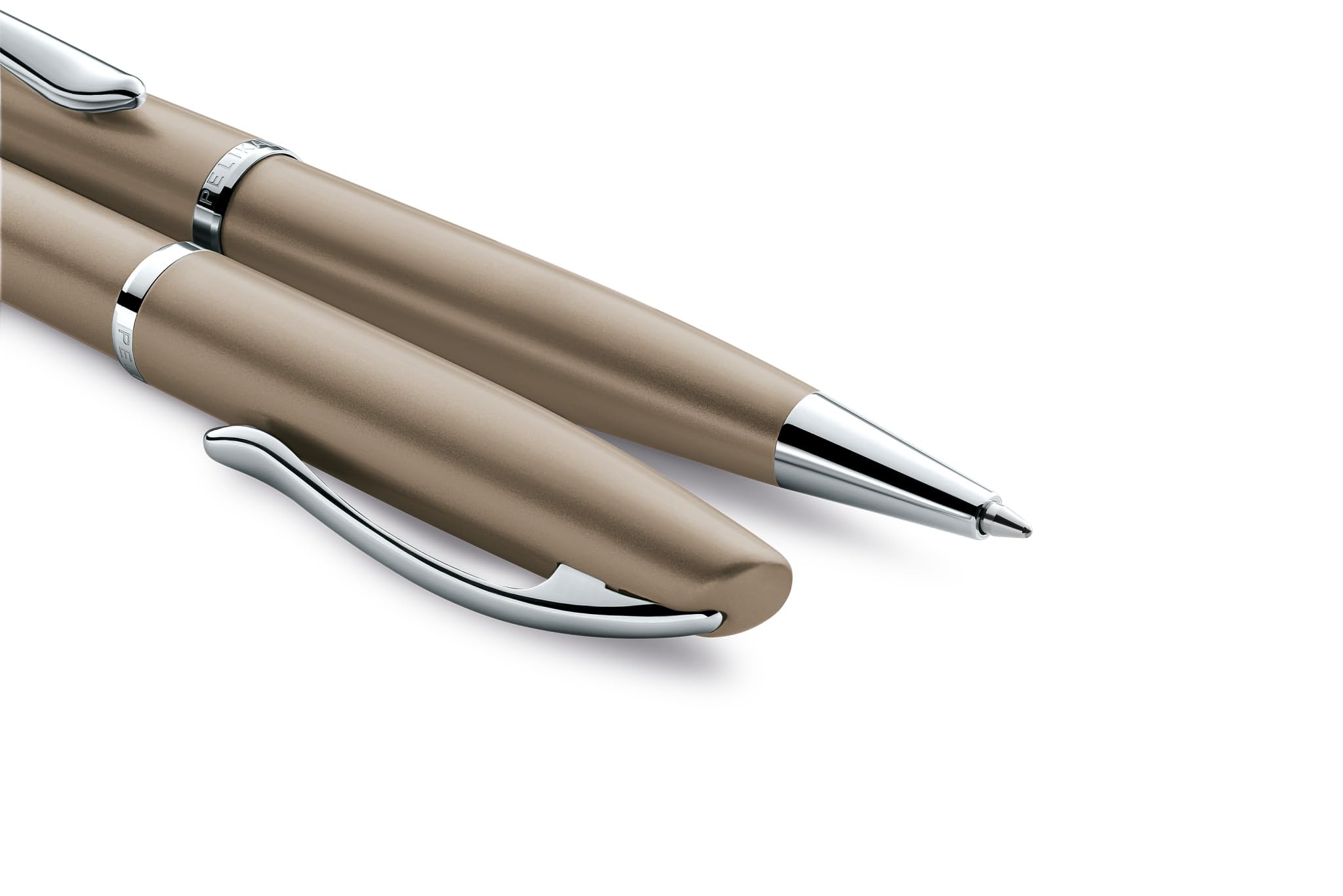 Pelikan Schreibset Jazz® Noble Elegance K/R36 Kugelschreiber und Tintenroller mit Gravur Geschenk - einzigartige Stifte mit Namen - personalisierte Geschenke (Taupe)
