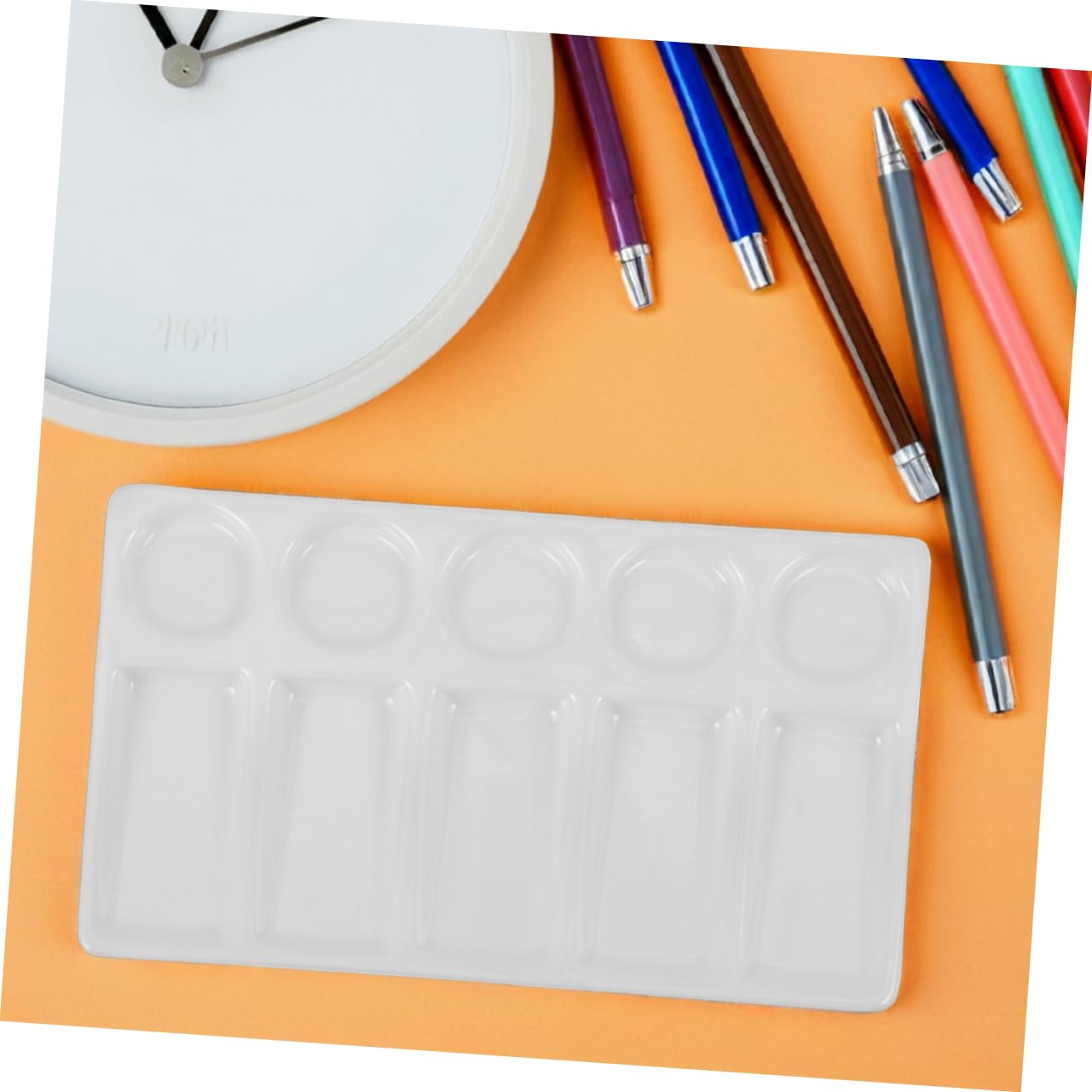 SEWACC 2stücke Mischpalette für Aquarellfarben Rechteckige Künstlerpalette mit Näpfchen Farbschale zum Mischen und Auftragen von Farben für Malerei Kunst und DIY-projekte