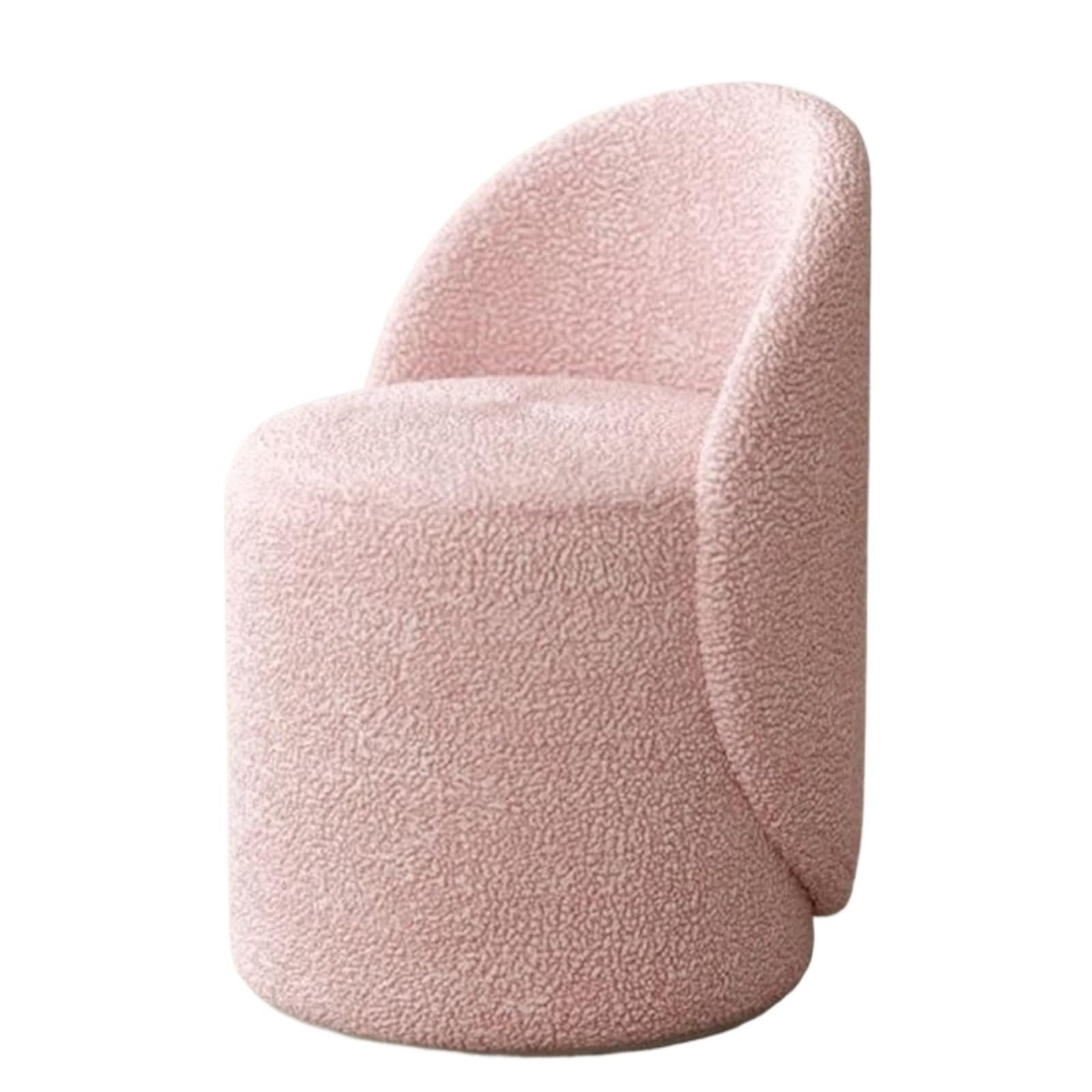 Taburete giratorio 360 de terciopelo con respaldo curvado para tocador de dormitorio