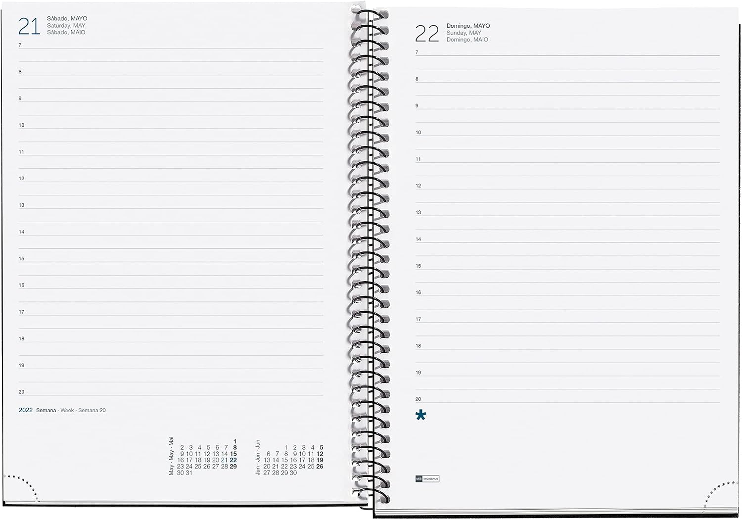 Miquelrius - Year Planner 2022 Natura - Day - Page - Plus Format 155 x 213 mm (approx. A5) - Hard Cover - Bouquet of Flowers - Spanish - Image 3