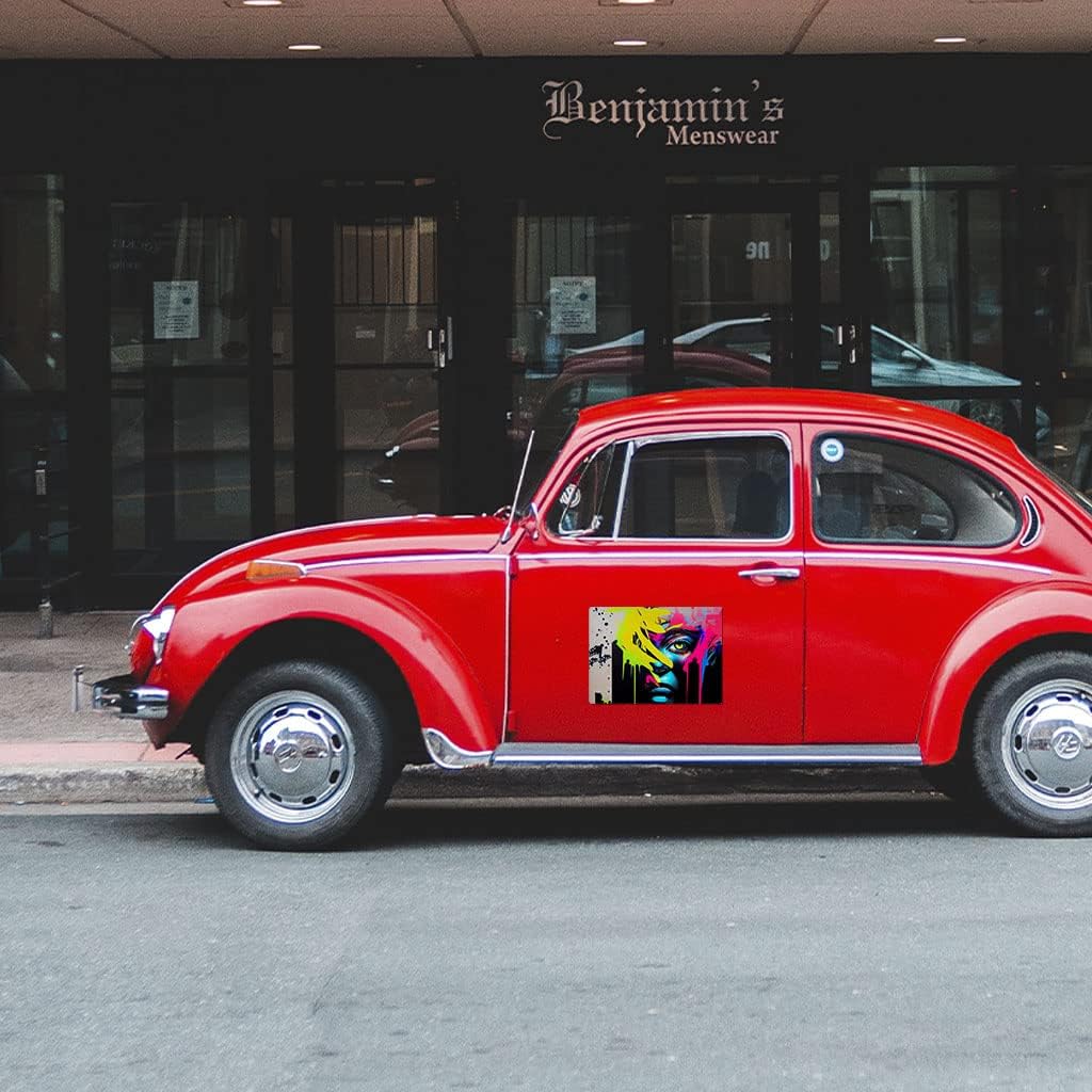 Neon Graffiti Art Car Magnet 2 PCS - Colorful Car Magnet - Graphic Sticker