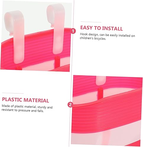 Miniatura 2 de BESPORTBLE Cesta de scooter para niños, linda caricatura, bicicleta, crucero, manillar delantero, cesta de transporte, accesorios color rosa