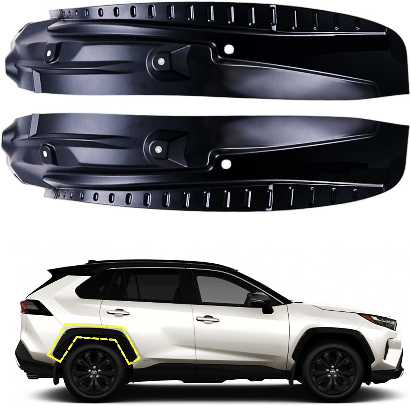 AUTORIFIC Rear Wheel Guards Fender Flares Black Rear Splash