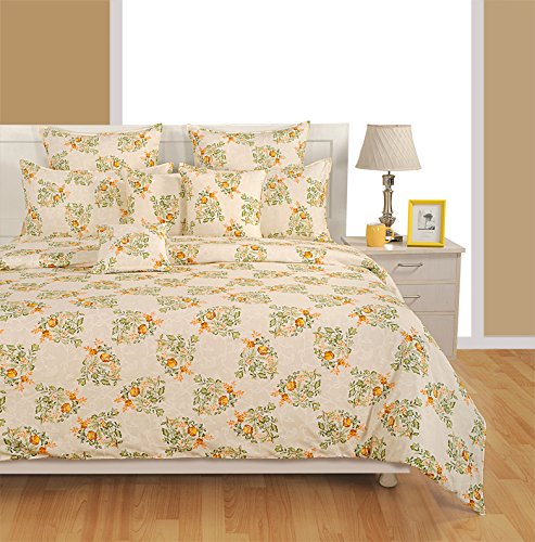 SwayamCaramel Collection Queen Bedsheet Set, Multi-Colour, 240 X 270 Cm, 1888Q, Set Of 3