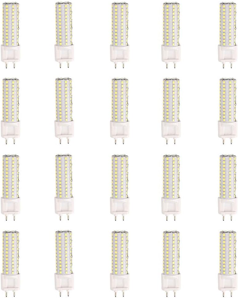 Esbaybulbs 12W G12 Bi-Pin Base Corn Bulb SMD 108 LEDs, 20 Pack Daylight White Color 6000K LED Light for LED Track Spotlight Lighting Fixture