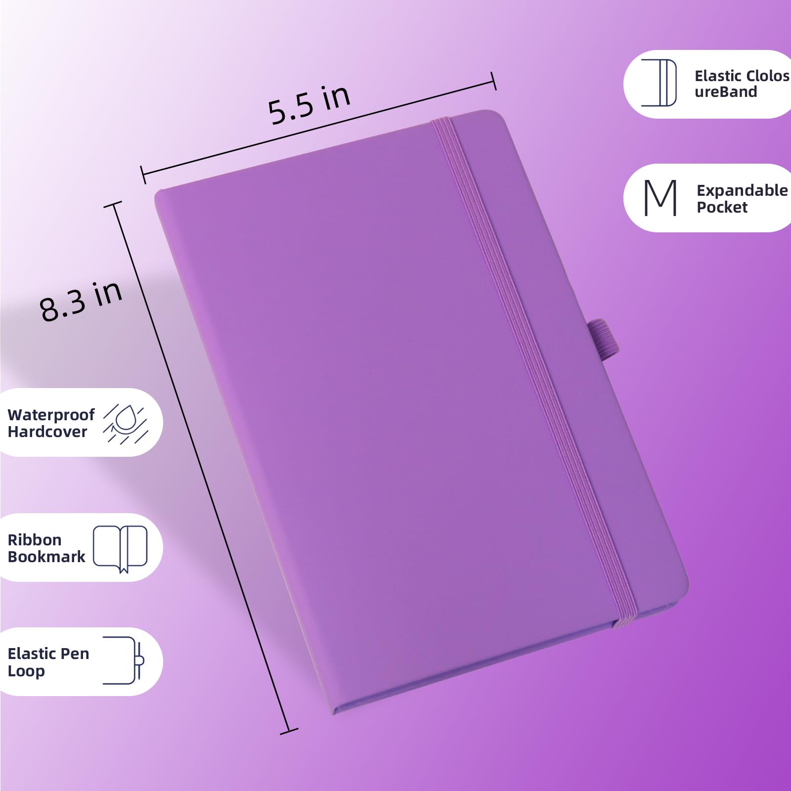 Cuadernos A5 para el trabajo, bloc de notas de cuero con tapa dura para escribir, diario, tomar notas, organizar horarios, enseñar y estudiar, 224 páginas, multicolor (paquete de 8)
