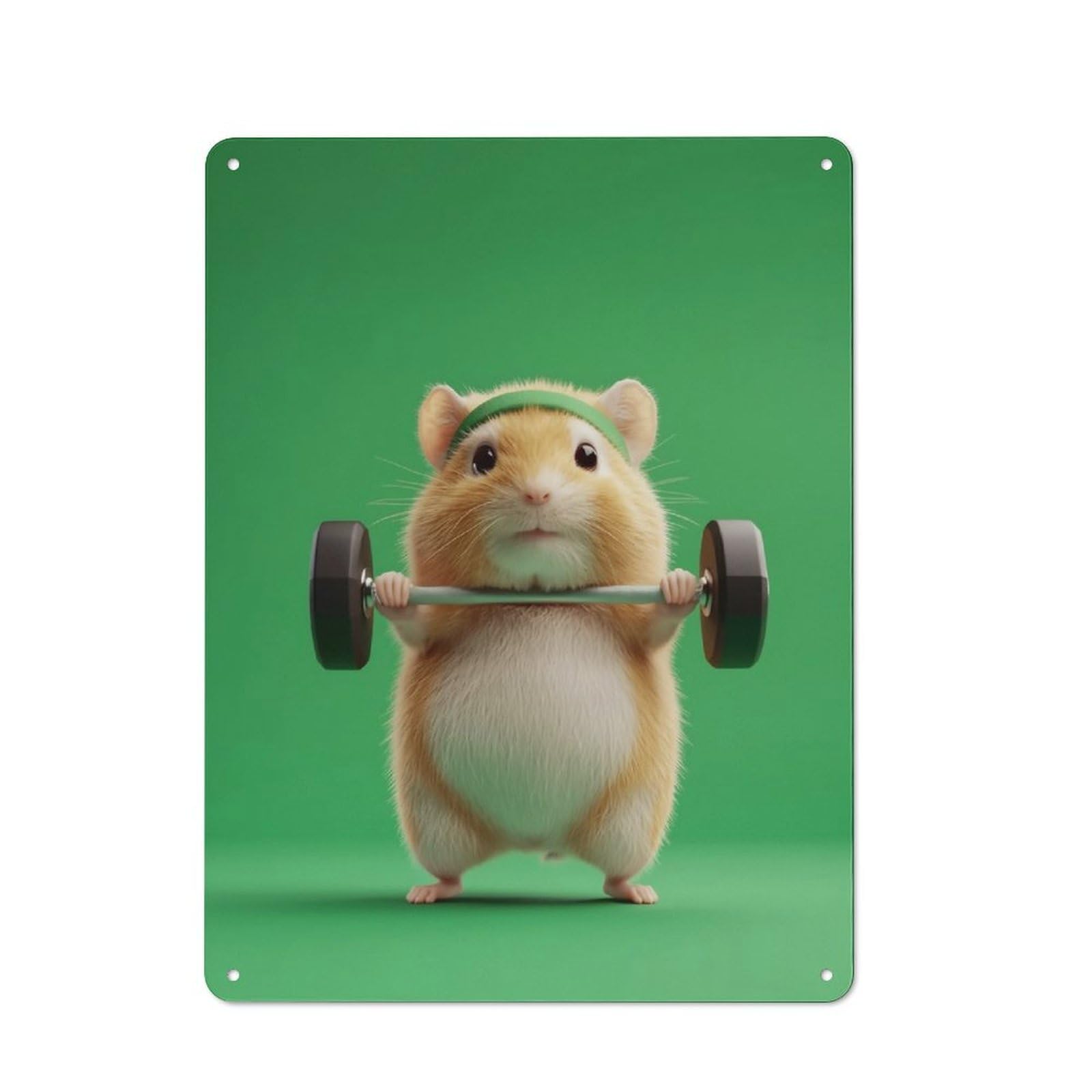 Junmoney Hamster Lifting Weights Retro Tin Sign 40X30cm Featuring For Bar Or Restaurant, For Metal Sign Collectors, For Garage And Workshop Walls