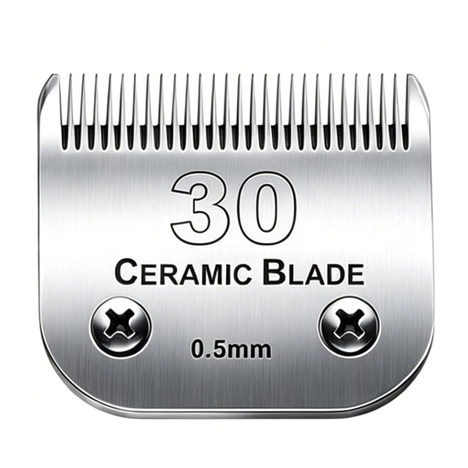 Detachable Pet Dog Clipper Blades, Compatible with Andis, Oster A5, Wahl KM Series - Ceramic & Stainless Steel Blade (#30, 1/50-Inch, 0.5MM Cut Length)
