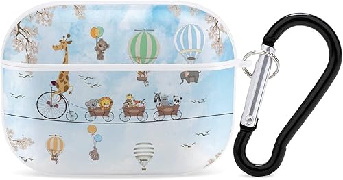 Funda para Airpods Pro con estampado de animales con llavero de protección completa, duradera, a prueba de golpes, funda rígida de PC para Apple