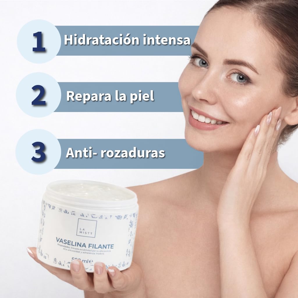 Vaselina Filante para Tatuaje 2 Litros | Pack de 2 Botes de 1 Litro | Vaselina Pura de Uso Profesional | Vaselina Neutra