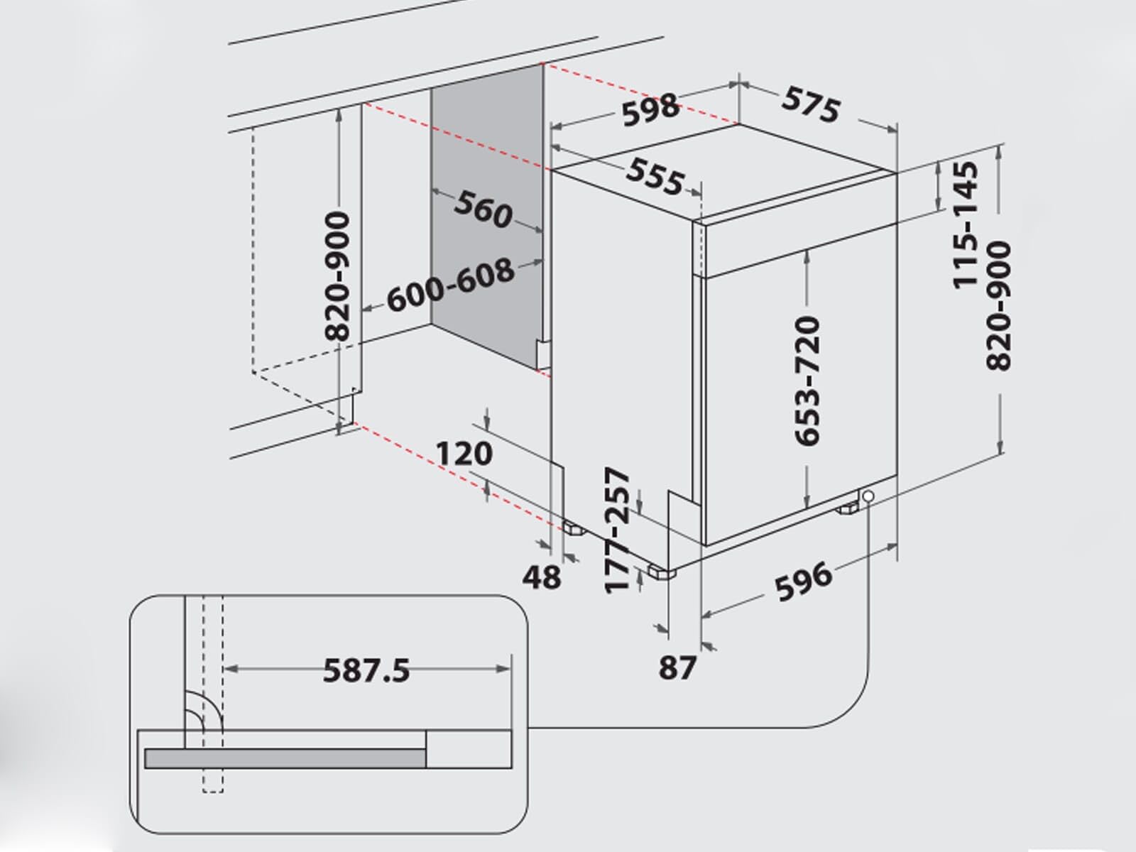 Bauknecht BKBC 3C26 X Integrierbarer Geschirrrspüler 60 cm / ActiveDry/ Startzeitvorwahl / Option Multizone / Sensor-Programm/ Vollwasserschutz