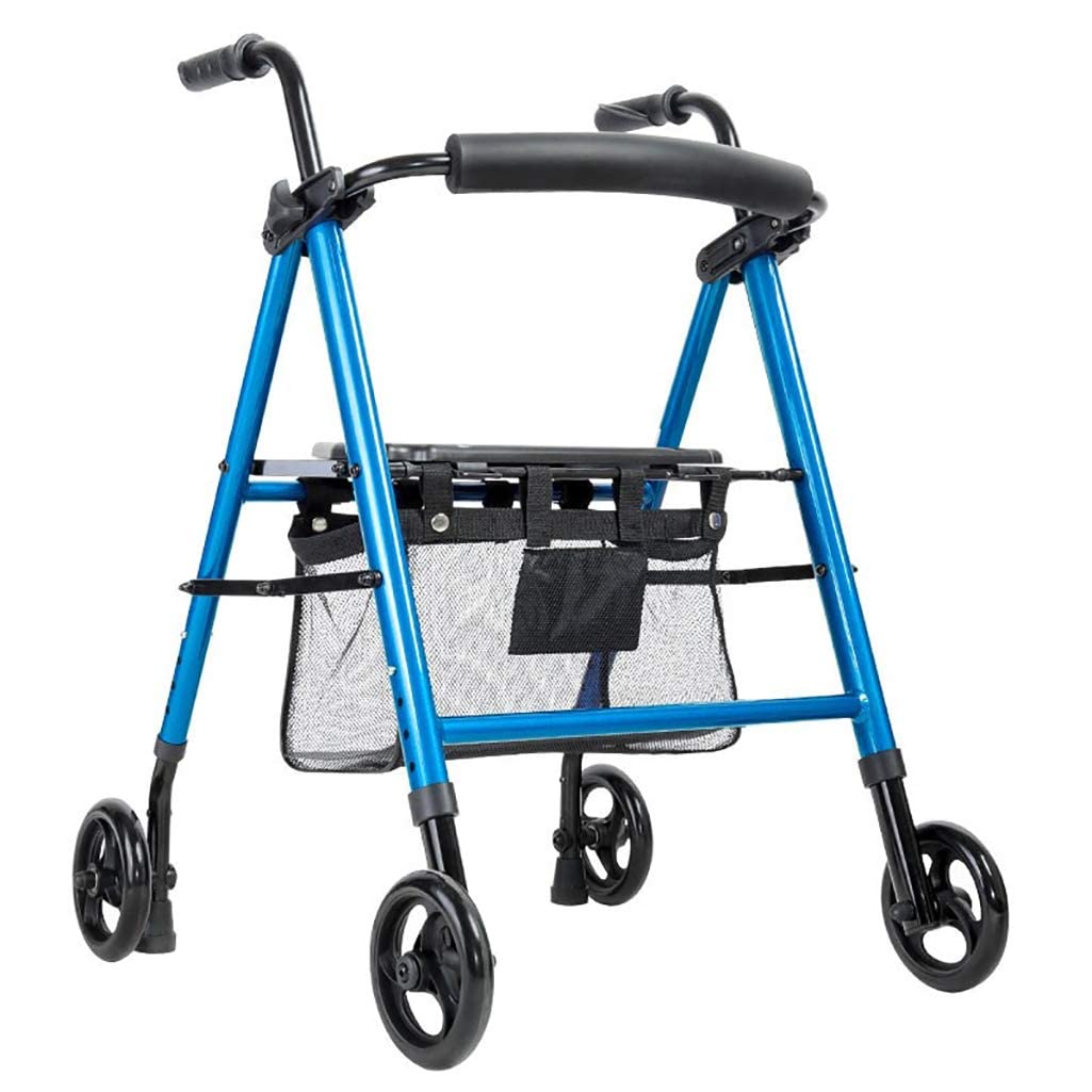 Chodzik czterokołowy z wspomaganiem ADITAM Składany chodzik Lekki, regulowana wysokość Ruchoma rama Aluminiowa medyczna pionowa rehabilitacja Chodzik wspomagający Double the comfort